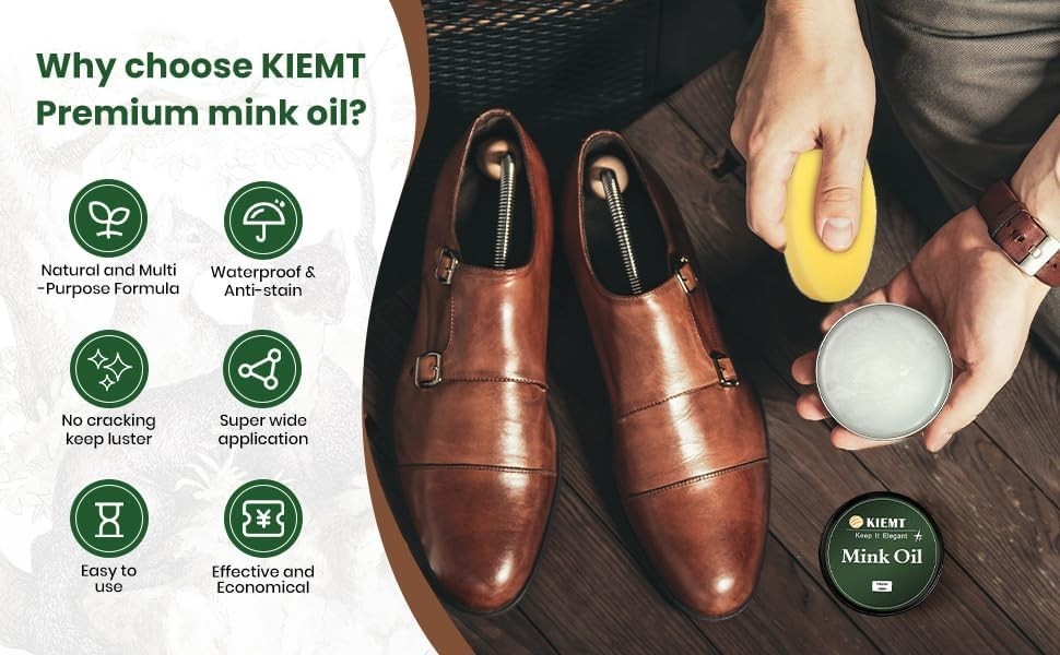 All-in-One  Leather Care Kit with Mink Oil for Restoration & Protection