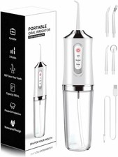 Cordless Rechargeable Water Dental Flosser Oral Irrigator with 3 Modes & 4 Tips