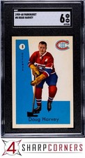 1959 PARKHURST #8 DOUG HARVEY HOF POP 2 SGC 6