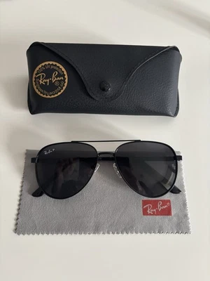 Ray-Ban Large Metal Aviator Sunglasses RB 3025 Black Polarized