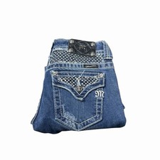 Miss Me Capri Jeans Size 27 x 19 JP5002CP-18 Flap Pockets Rhinestone