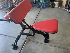 Quantum Fitness Preacher Curl Bench Red Steel Vinyl Commercial Gym Equipment