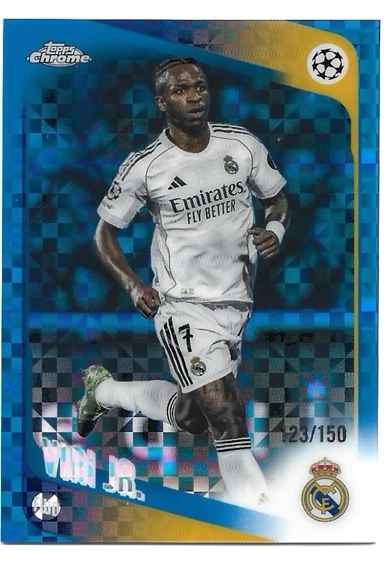 Vinicius Junior Blue X Fractor /150 UEFA TOPPS CHROME 2025-2026