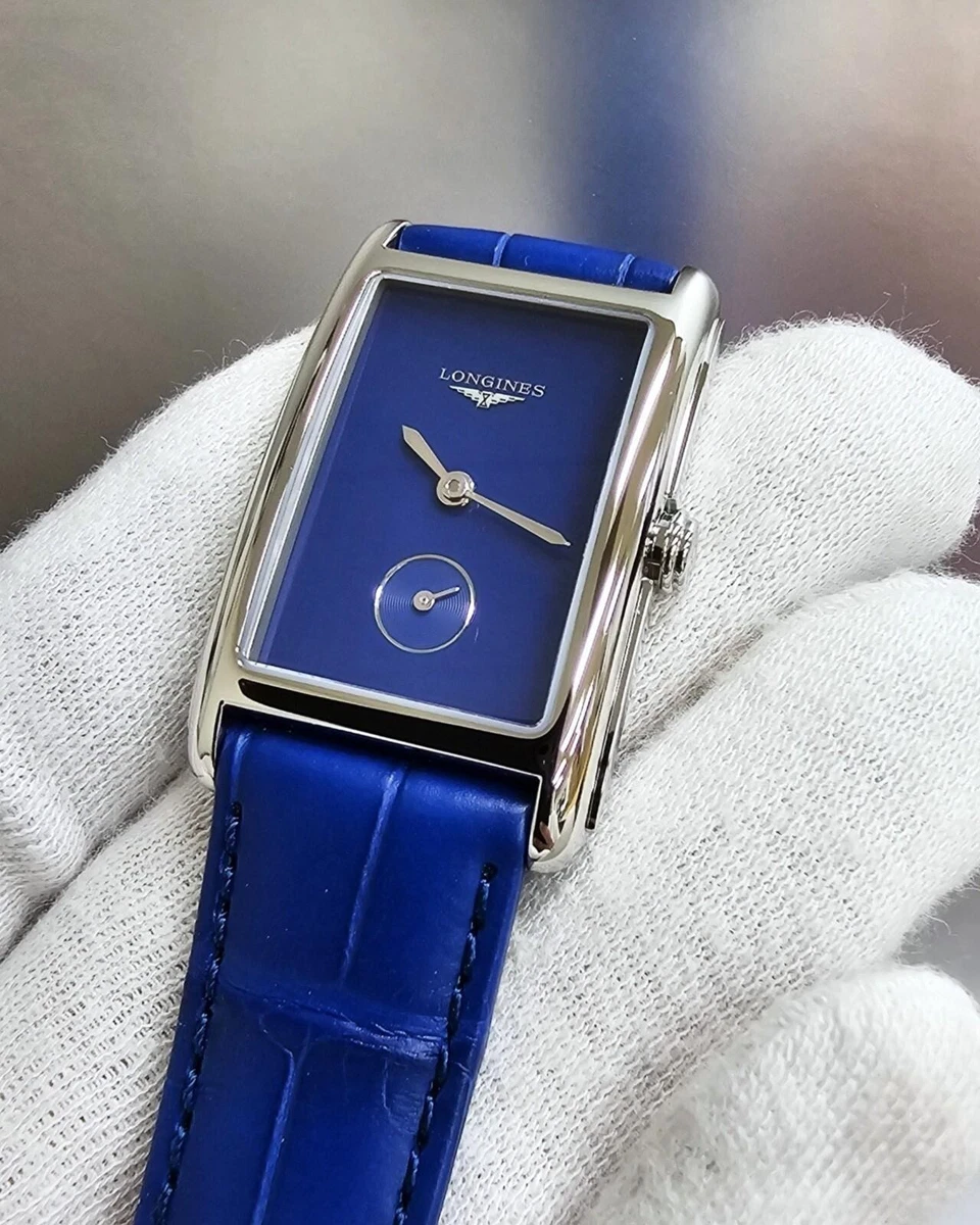 Longines DolceVita 23.3x37mm Blue Dial Leather Ladies Watch L5
