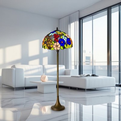 Klassische Tiffany Stil mehrfarbige Glas Tisch- oder Stehlampe - 10'' & 16''