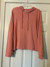 New NWT Old Navy L Large Coral Hoodie Long Sleeves