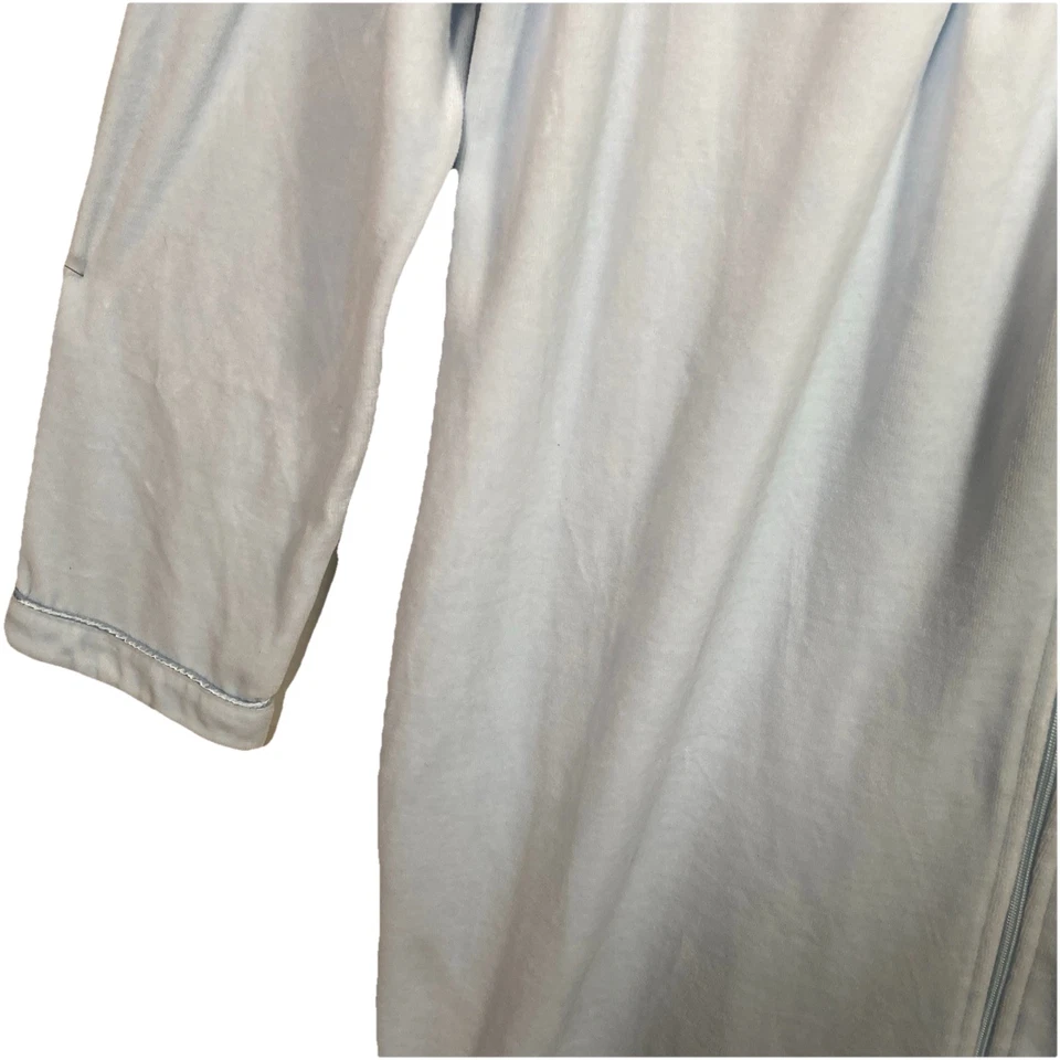 Bata Classic Elements Cremallera Completa Azul Bebé Bordada Talla M Bolsillos Foto 4 de 4