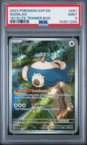 Pokémon TCG Snorlax SVP 051 Black Star Promo 151 Elite Trainer Box PSA 9
