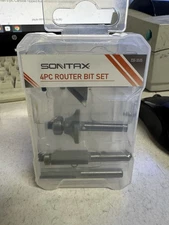 Sontax 4 Pc Router Bit Set 1/4x1 3/8x1 1-5/16 Chamfer 1/4x1/2 Roundover 
