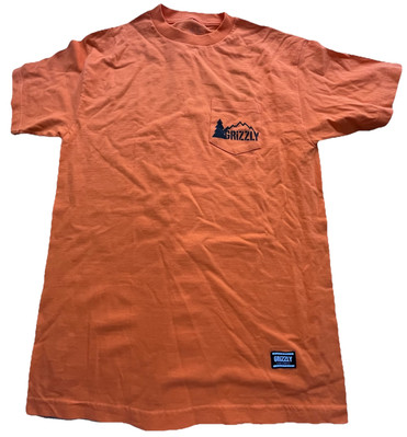 Grizzly Griptape Men s T-shirt W/Pocket Size Medium Orange NWOT