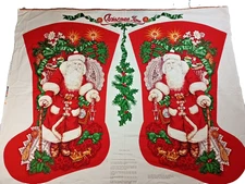 Christmas Collection 30 inch Stocking  Cut & Sew Fabric Panel New Woodrow Studio