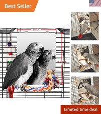 Colorday 9" Bird Mirror with Rope Perch, Bird Swing, Parrot Cage Toys for...