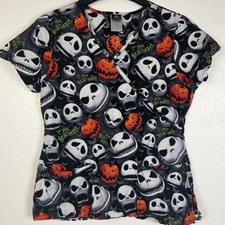 Disney's The Nightmare Before Christmas "Jack" 100 Cotton Scrub Top Size Small