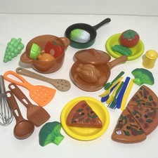 Step 2 Pretend Play Kitchen Replacement Copper Pot  Pan, Lid, Utensils  Food