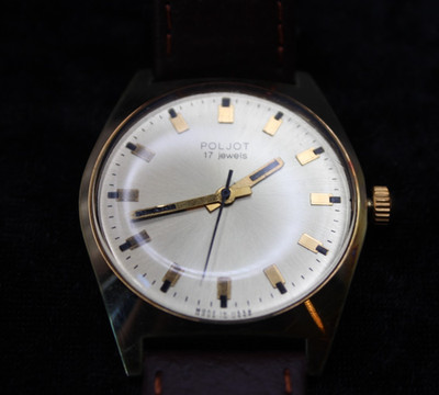 Vintage Herren Armbanduhr Mechanisch Poljot 17 Steine vergoldet