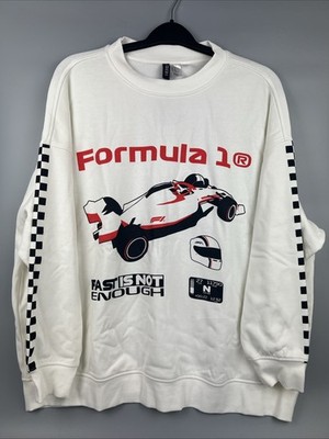 Formula 1 Sweatshirt Unisex Large White Divided F1 Grand Prix Racing Crewneck