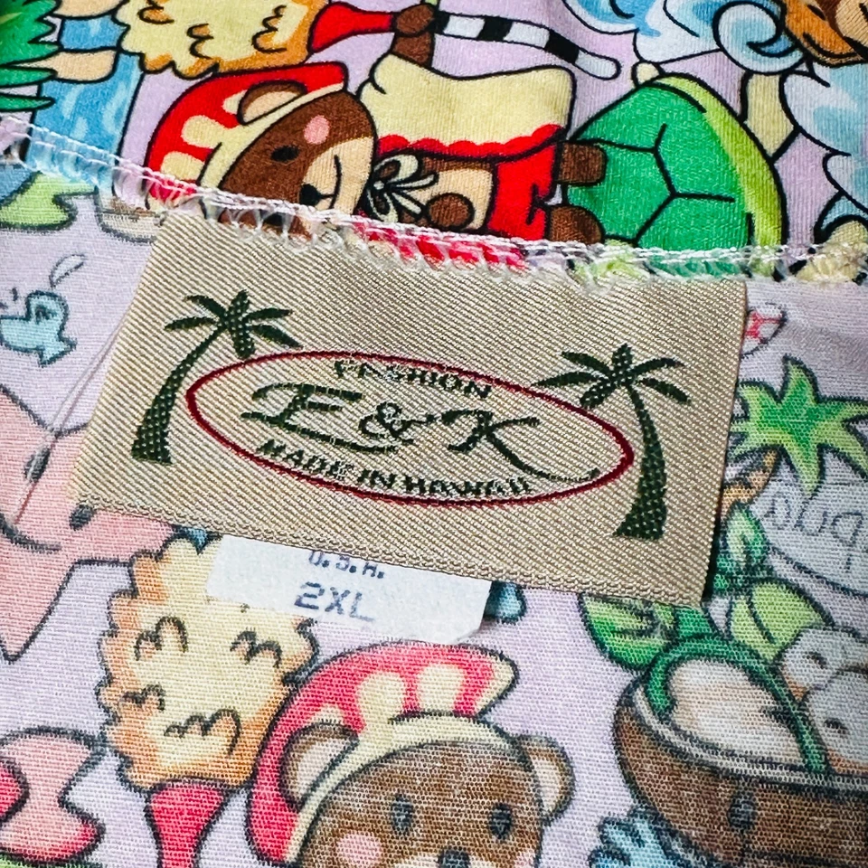 Hawaiian Scrub Top Manapua Women’s Sz 2XL Pineapple Hula Nursing Medical E&K - Image 4 of 4