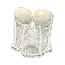 Vintage Jezebel White Lace Bustier Corset 32B