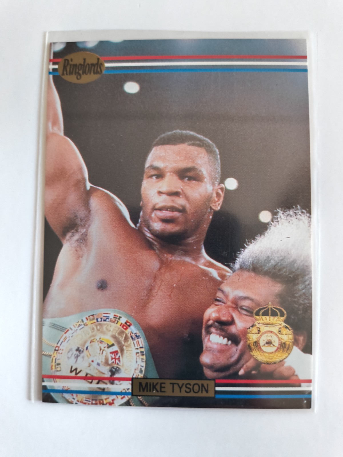 1991 RINGLORDS SAMPLES MIKE TYSON DON KING LARGE "SAMPLE" ON BACK MINT