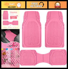 Universal Pink Car Floor Mats - All Weather Trim To Fit Cute Girly Car Accessor Universal Pink Car Floor Mats - All Weather Trim To Fit Cute Girly Car Accessor