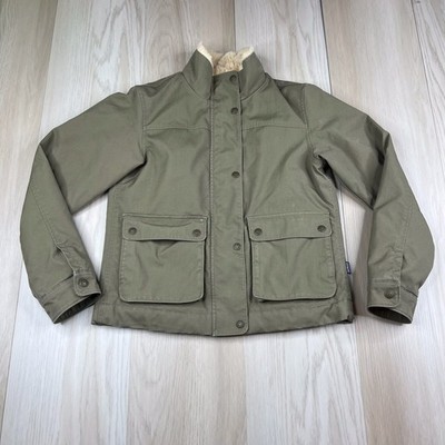 Patagonia Women's Maple Grove Faux Fur Lined Jacket Olive Green Size Small