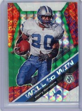 2020 Panini Mosaic - Will to Win Barry Sanders #WW18 Green Mosaic Prizm