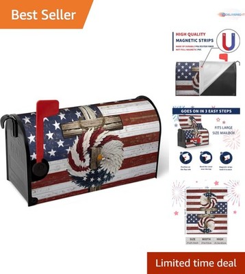 Large Patriotic Mailbox Cover Waterproof Flag Eagle Outdoor Decor 25.5x21