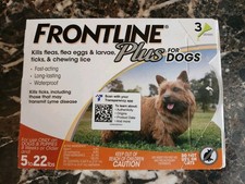 FRONTLINE Plus 100 Genuine Approved For Dogs 5 to 22 Lbs.  3 Doses 