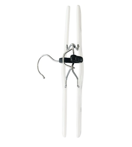 12 Pack White Premium Plastic Skirt Hangers Space Saving Pant Set With Clamp - Picture 3 of 6