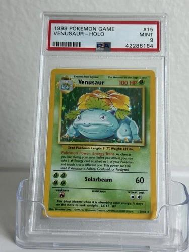 PSA 9 Venusaur Holo Base Set Unlimited #15 – Mint – Collectible Pokemon Card