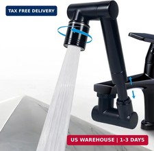 1440 Swivel Faucet Extender with 2 Mode Splash, Retractable Rotating SinkFaucet