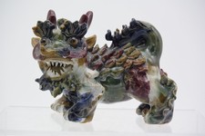 Vintage Chinese Foo Dog Figurine Guardian Lion Statue Feng Shui Colorful Decor