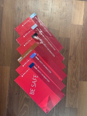 Safety Card Set Delta Airlines 757, , DC9, 767, MD88, A330, 6 Karten