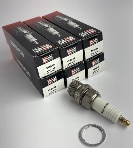 Set Of 6 Champion 569 Cooper Plus Spark Plug W14