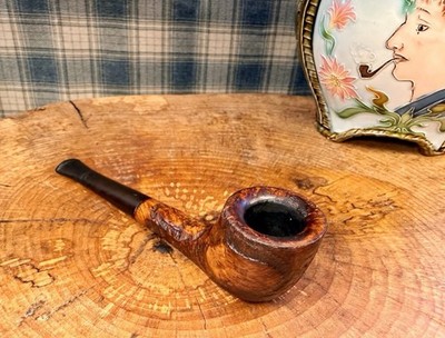 Algerian Briar LA PLAQUE |  Partially Rusticated ZULU | Estate Tobacco Pipe