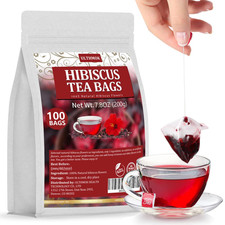 Premium Hibiscus Tea Bags,100 Tea Bags/7.06 Oz,100 Pure Dried Hibiscus Flower,N