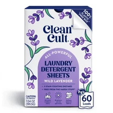 Cleancult Laundry Detergent Sheets - Wild Lavender - 60ct