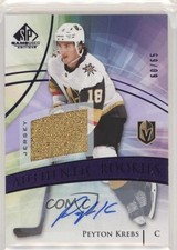 2020-21 SP Game Used Authentic Rookies Purple Jersey 60/65 Peyton Krebs Auto pb8