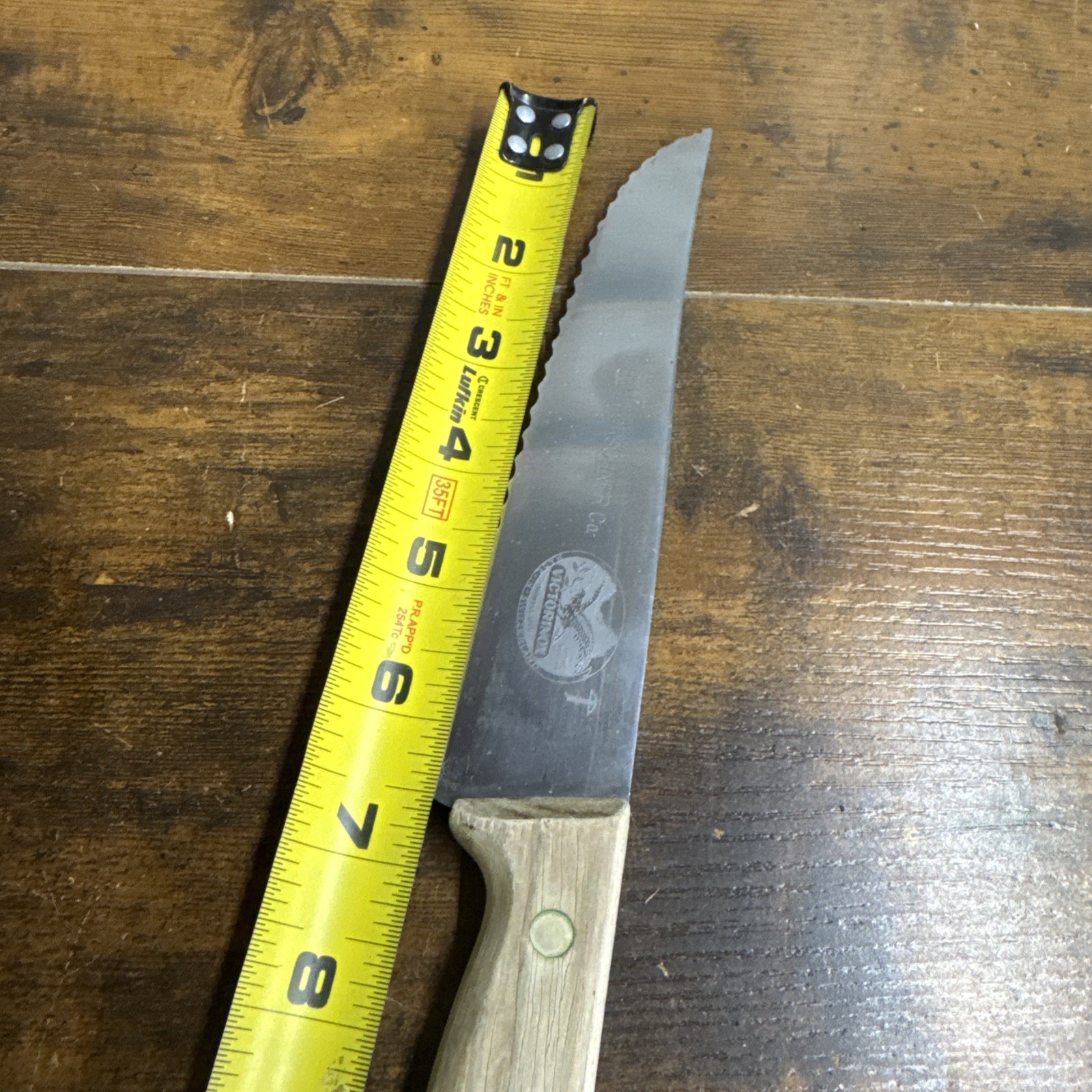 Vintage R.H. Forschner Victorinox Serrated Blade Meat  Knife 6.5” Wood Handle