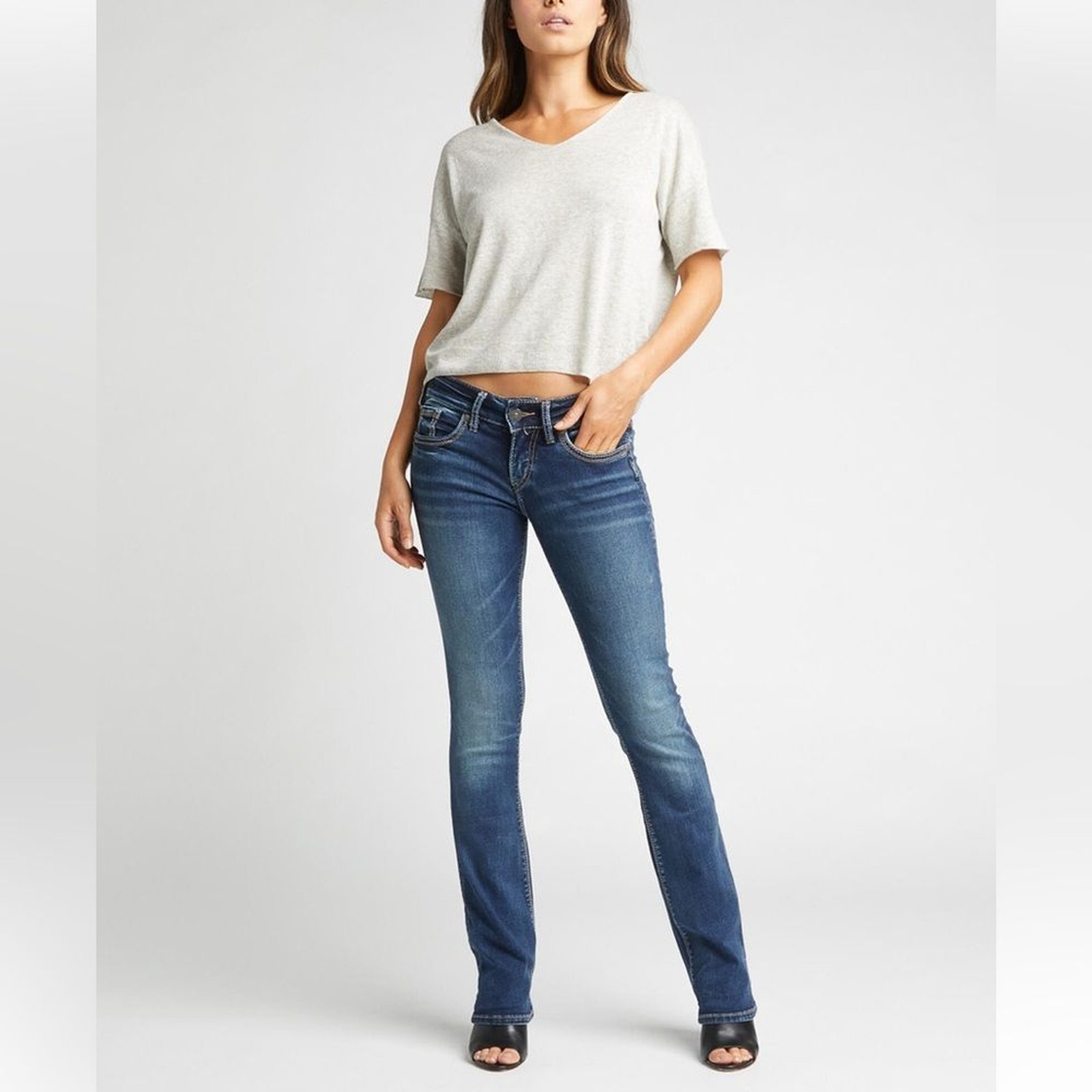 Silver Jeans Suki Mid Rise Slim Bootcut Jeans women’s sz 28x33 Indigo