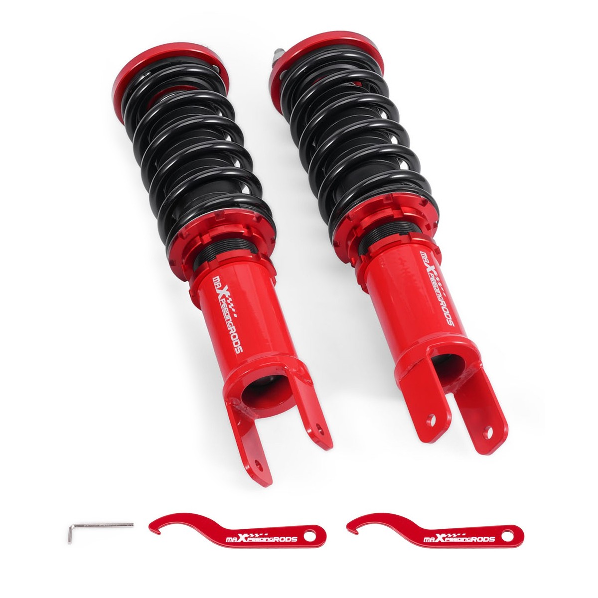 EG シビック サスペンションキット 赤 コイルスプリング Rear Pair Adjustable Coilovers Shocks Springs Kit For Honda Civic