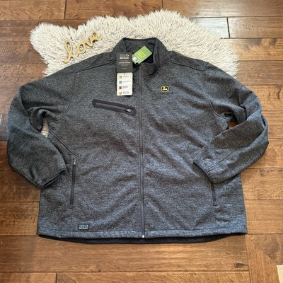 John Deere Dri Duck Mens Jacket Atlas Sweater Fleece Grey Size 4XL New