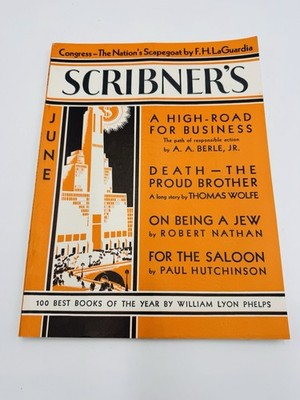 June 1933 Scribner s Magazine Thomas Wolfe LaGuardia Art Deco Cover