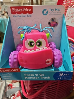 Fisher Price Press 'n Go Monster Truck Pink Baby Toddler Developmental Toy DRG14