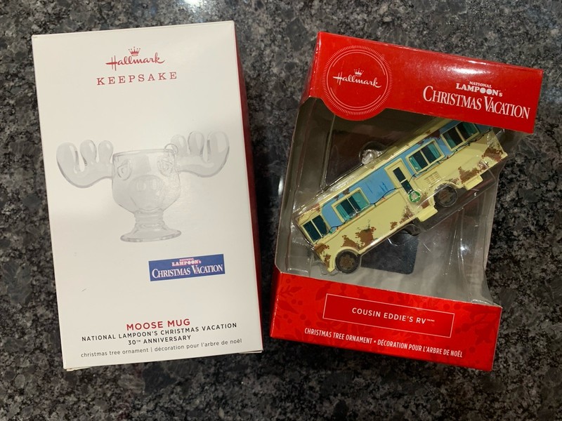 Lot Of 2 Hallmark National Lampoon’s Christmas Vacation Ornaments Moose Mug/RV
