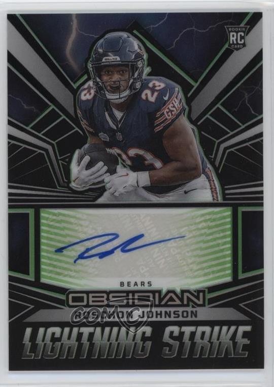Roschon Johnson Panini Obsidian Lightning Strike Signatures #LSSRJO Electric Etch Green