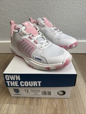 New K Swiss Ultrashort Women s Team Tennis Pickleball Shoes, White Pink Size 7.5