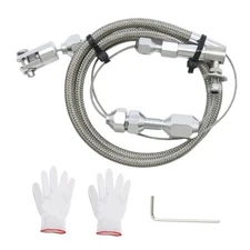 24" Universal Throttle Cable, Stainless Steel Throttle Cable Kit, Robust 