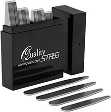 44 Metal Collar Stays for Men   4 Sizes in Elegant Black Box 4, Silver