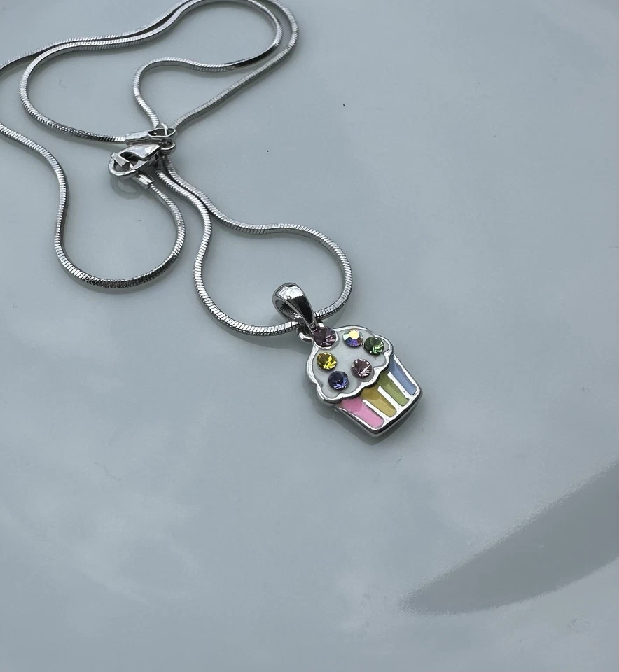 Collar Cupcake Niña Colgante Joyería Infantil 16” Collar Foto 2 de 4